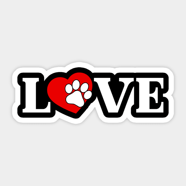 Paw Love Sticker by MetropawlitanDesigns